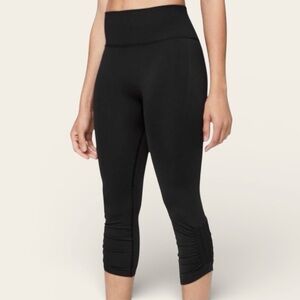 lululemon Ebb to Street Cropped Leggings Dark Charcoal/Black Size 6